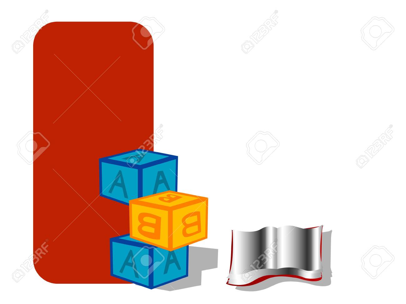 alphabet blocks and book
