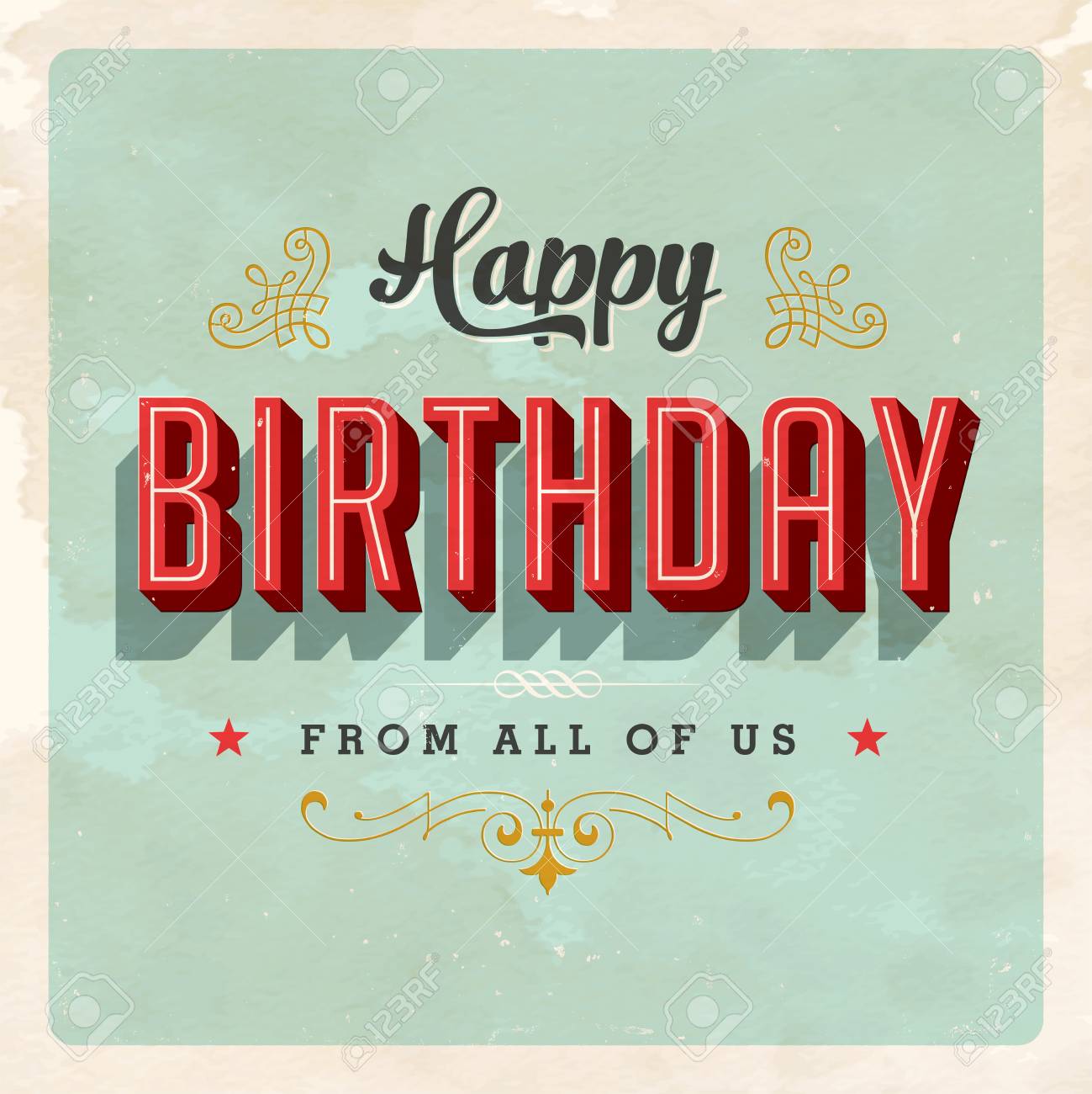 Carte D Anniversaire Vintage Vecteur Eps10 Les Effets Grunge Peuvent Etre Facilement Supprimes Pour Un Nouveau Signe Propre Clip Art Libres De Droits Vecteurs Et Illustration Image