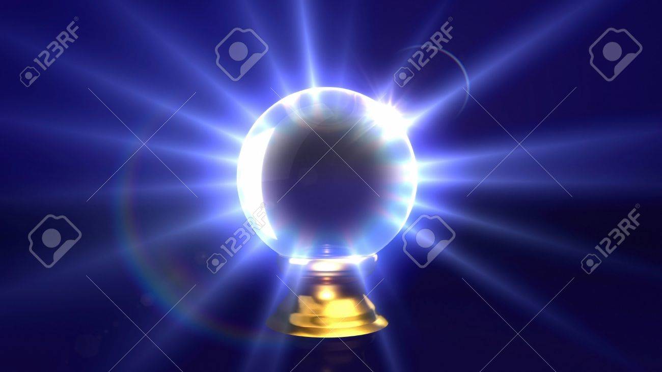 クリスタル ボール レンズ フレアの背景 謎 フォーチュンの考えを表します の写真素材 画像素材 Image