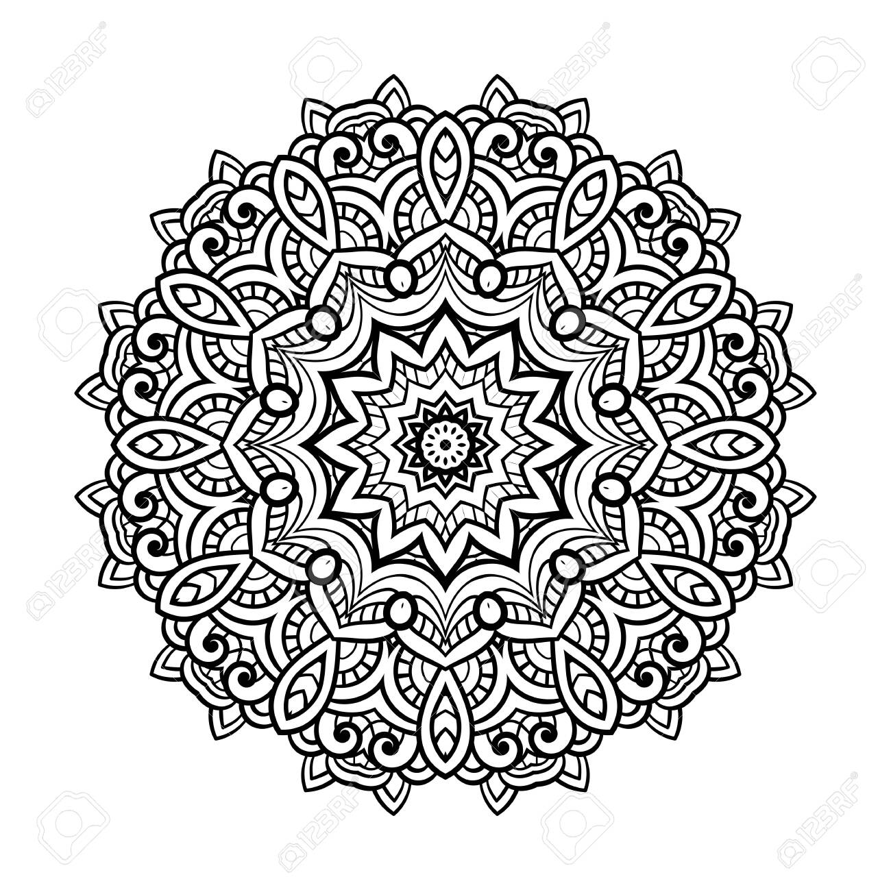 Round for coloring book pages, mandala design. Coloring page with mandala. round ornament lace pattern - 122762985 Round for coloring book pages, mandala design. Coloring page with mandala. round ornament lace pattern - 122762985