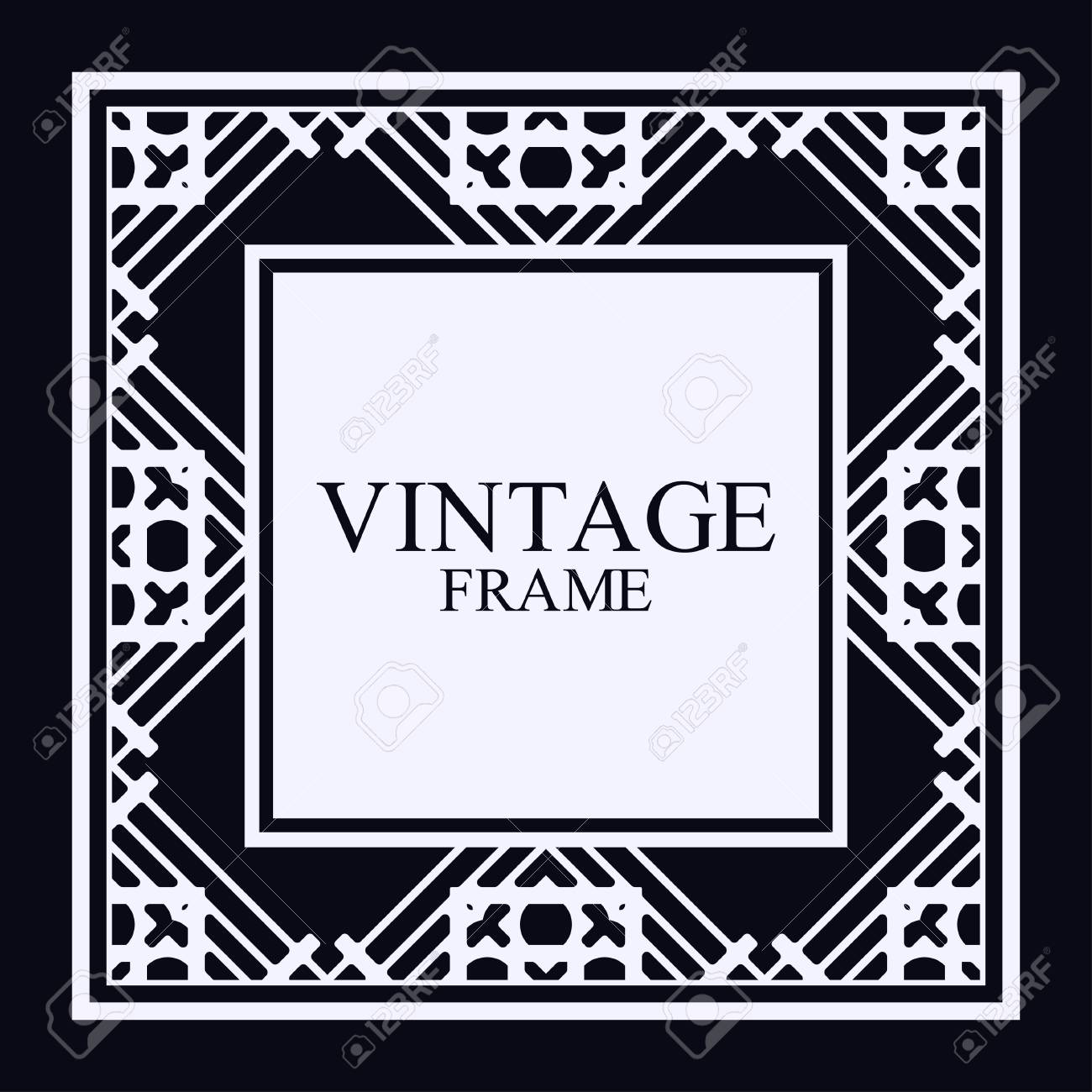 vintage ornamental decorative label frame with ornate border