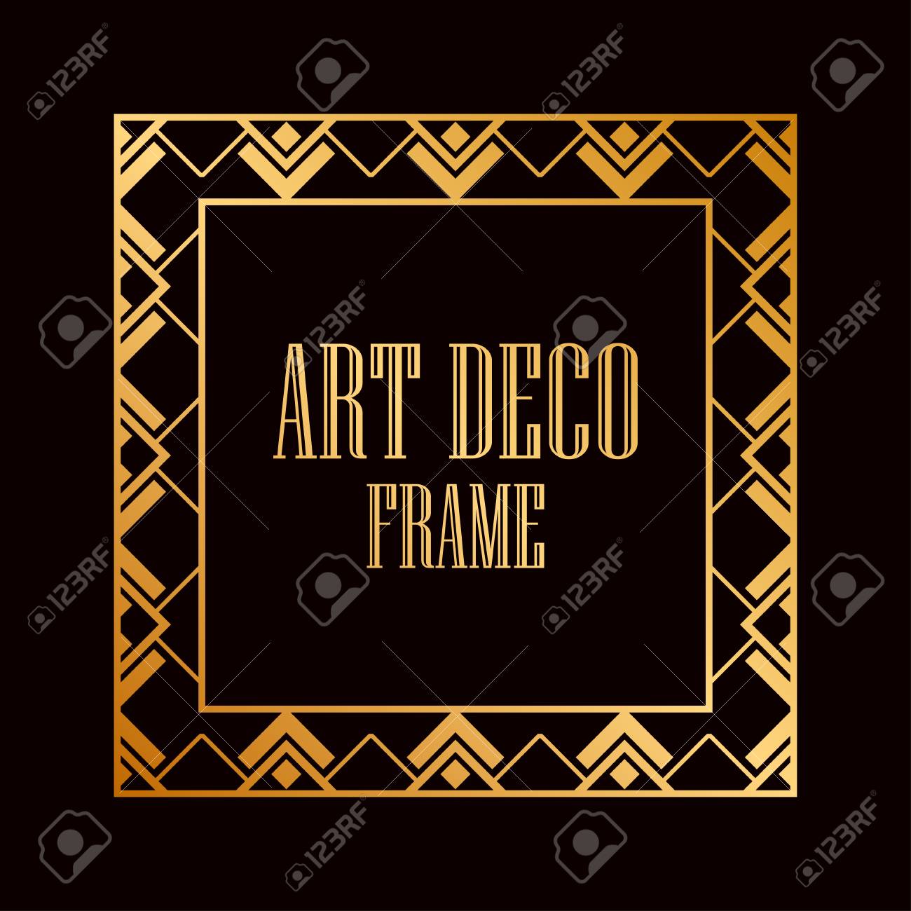 vintage retro style invitation in art deco art deco border and