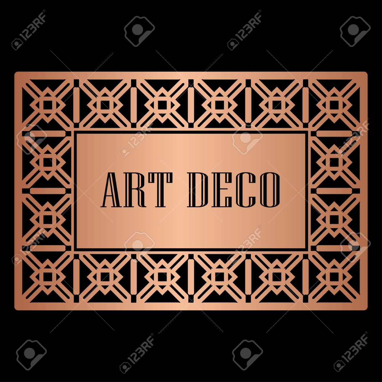 Art deco border frame template vector illustration