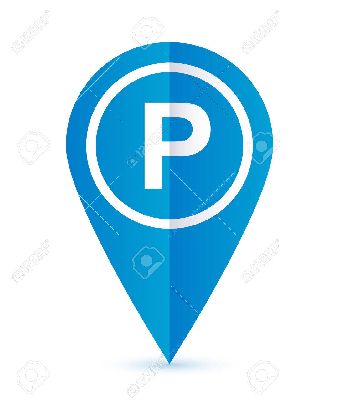 Parking Symbol On A Map Parking Icon Blue Map Marker. Flat Style Symbol. Royalty Free Svg,  Cliparts, Vectors, And Stock Illustration. Image 33483924.
