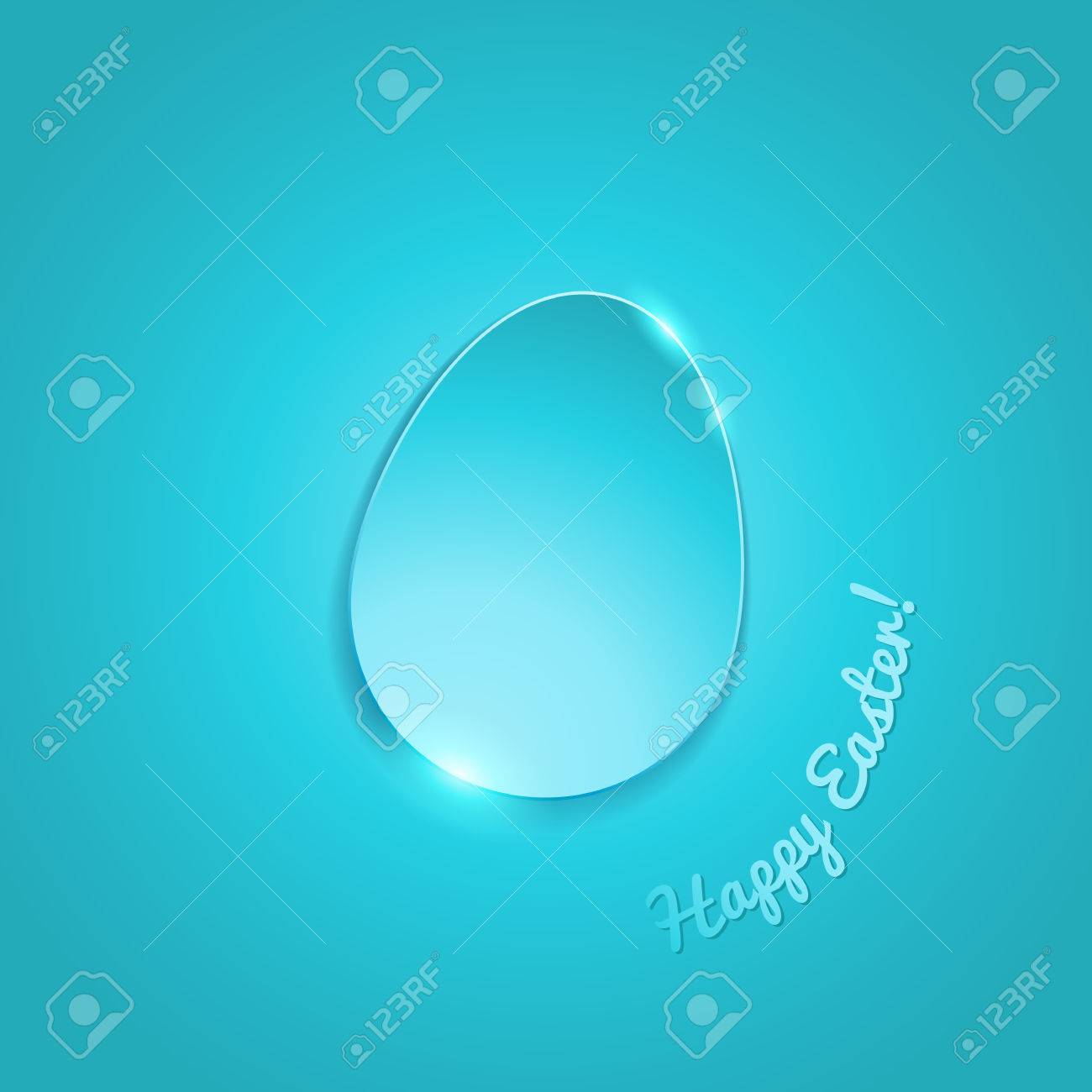 青緑の色のグラデーションの背景に簡単な光沢のある平らな卵 イースターのためのグッド デザインします のイラスト素材 ベクタ Image