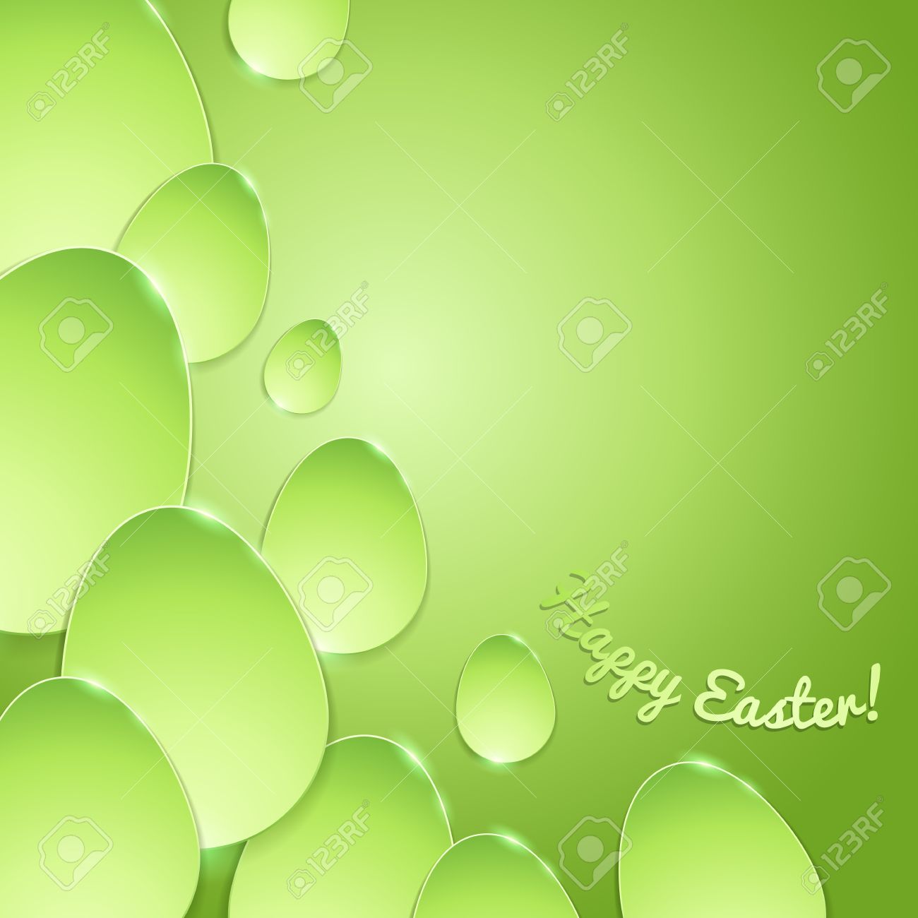 simple shiny flat eggs on gradient background green color gradient background green