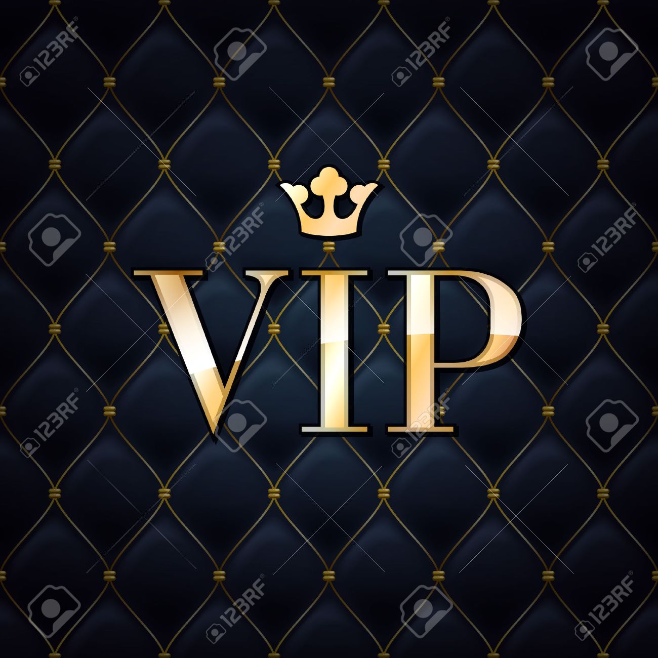 VIP abstract quilted background, diamonds and golden letters with crown. - 37035389 VIP abstract quilted background, diamonds and golden letters with crown. - 37035389