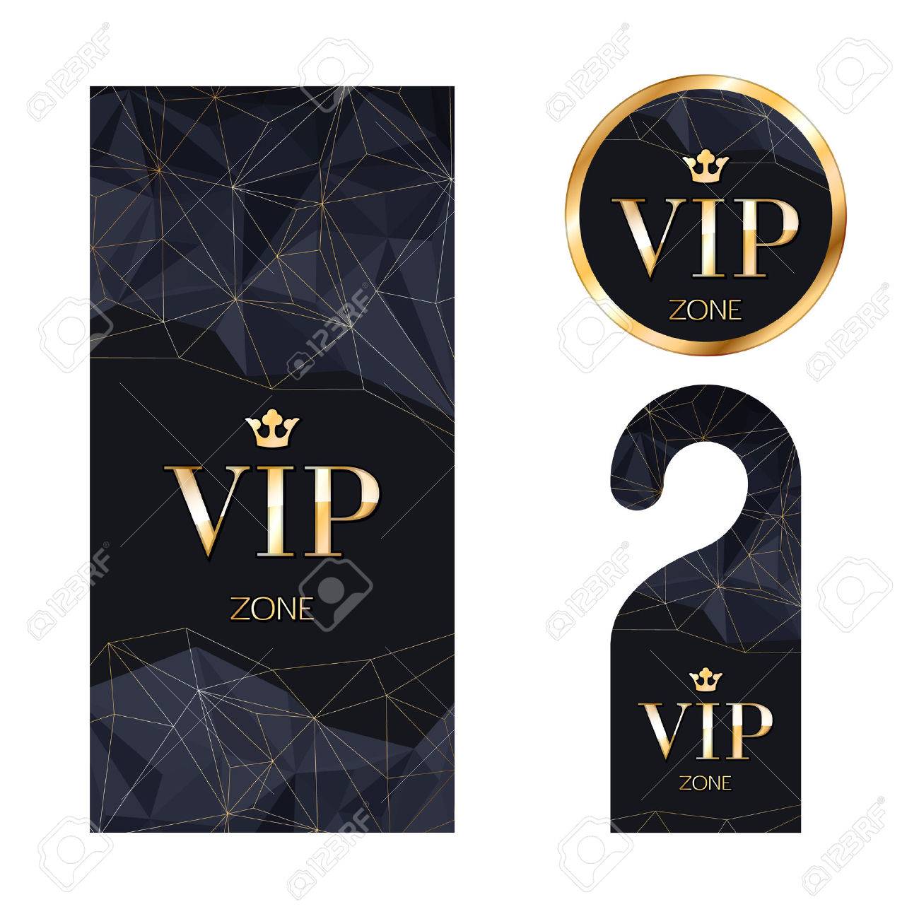vip ゾーン メンバー プレミアム招待状カードは ハンガーと円形ラベル