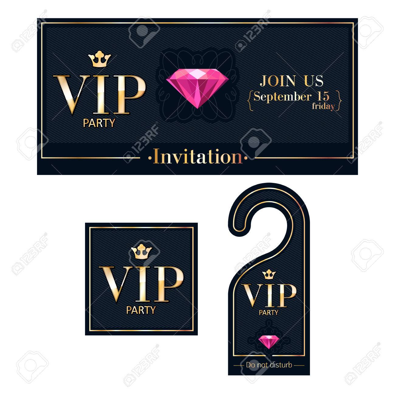 vip パーティのプレミアム招待状 警告ハンガー スクエア バッジをラベル