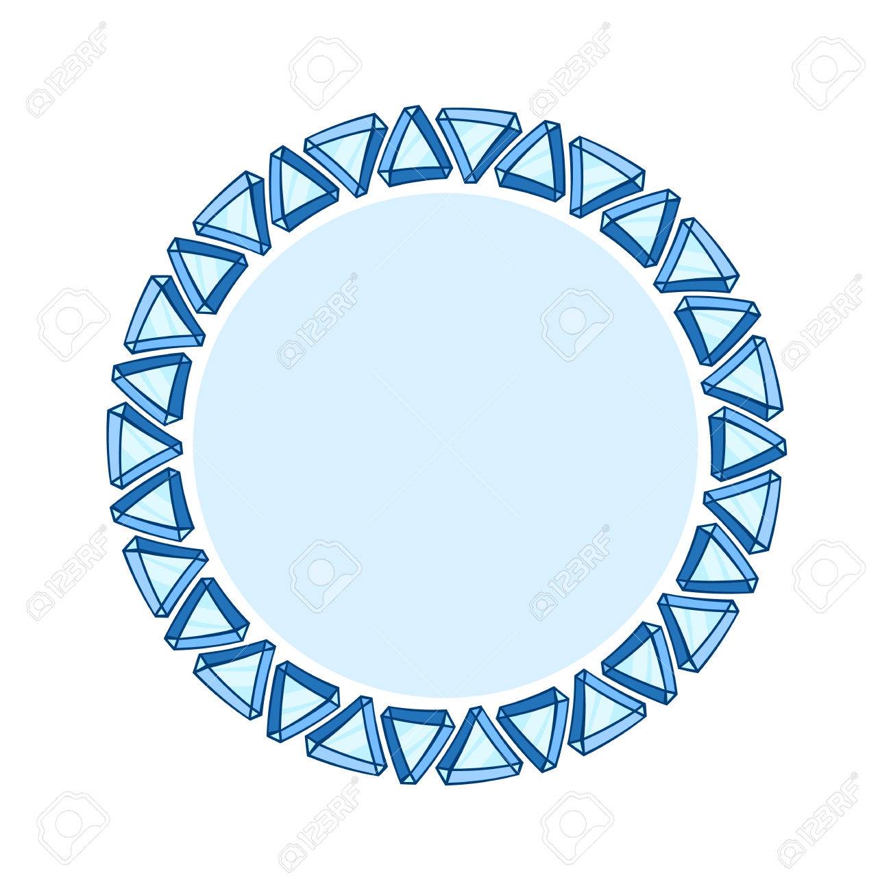 簡単な漫画のスタイルのラウンド ジュエリー フレーム テンプレート グリーティング カードのデザインに適しています のイラスト素材 ベクタ Image