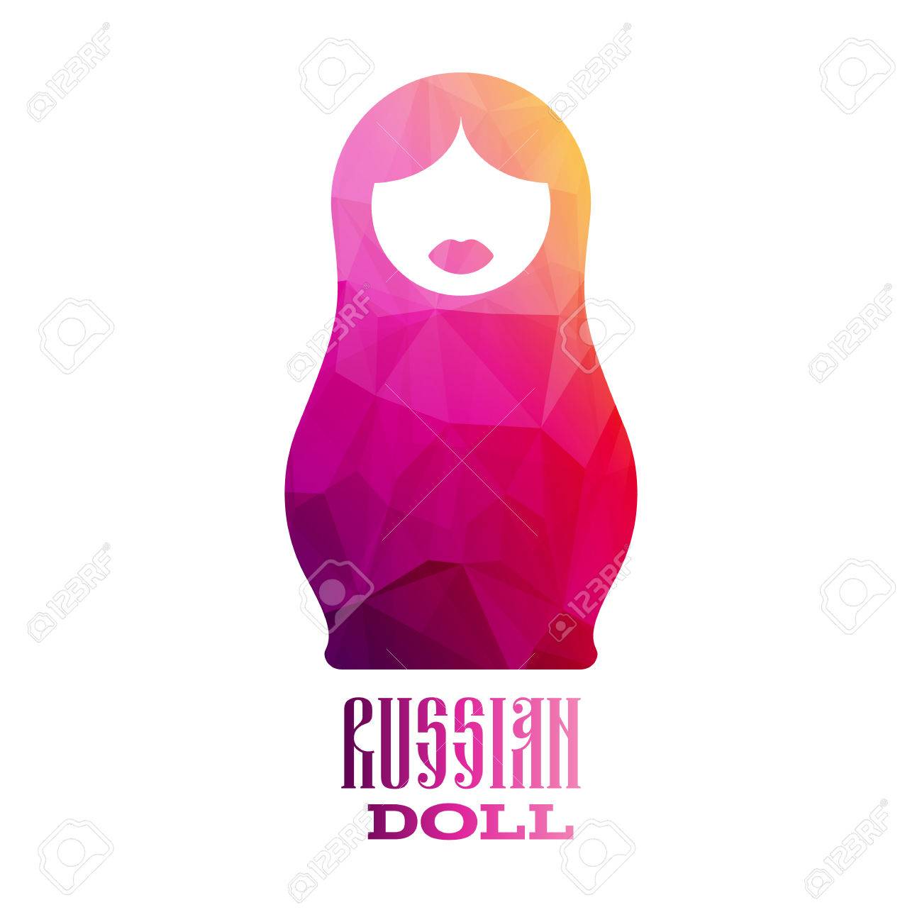 ロシアの人形アイコン シルエット モザイク多面的なベクター イラストです のイラスト素材 ベクタ Image