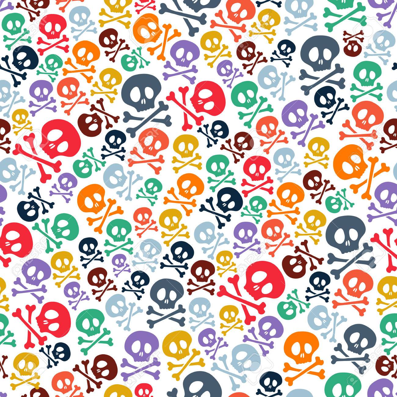 Tete De Mort Colores Mignons Seamless Vecteur De Fond Halloween Illustration Clip Art Libres De Droits Vecteurs Et Illustration Image