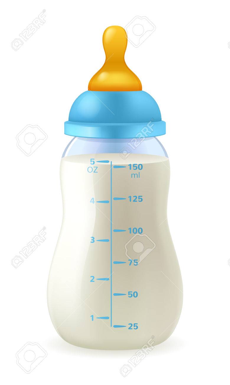Babyflasche Mit Milch Formel Mit Blauer Kappe Fur Baby Lizenzfrei Nutzbare Vektorgrafiken Clip Arts Illustrationen Image 44971104