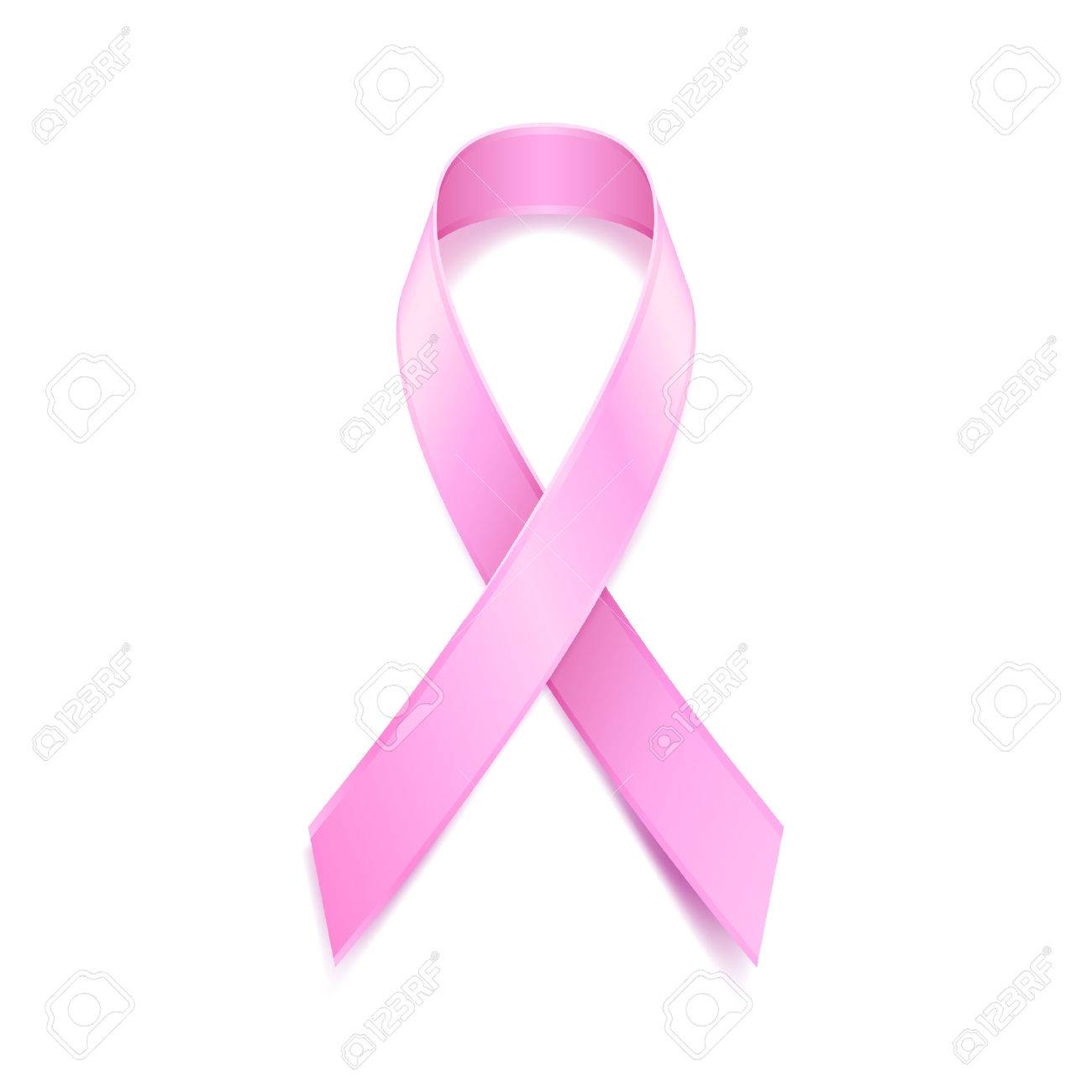 realistic pink ribbon breast cancer awareness symbol vector