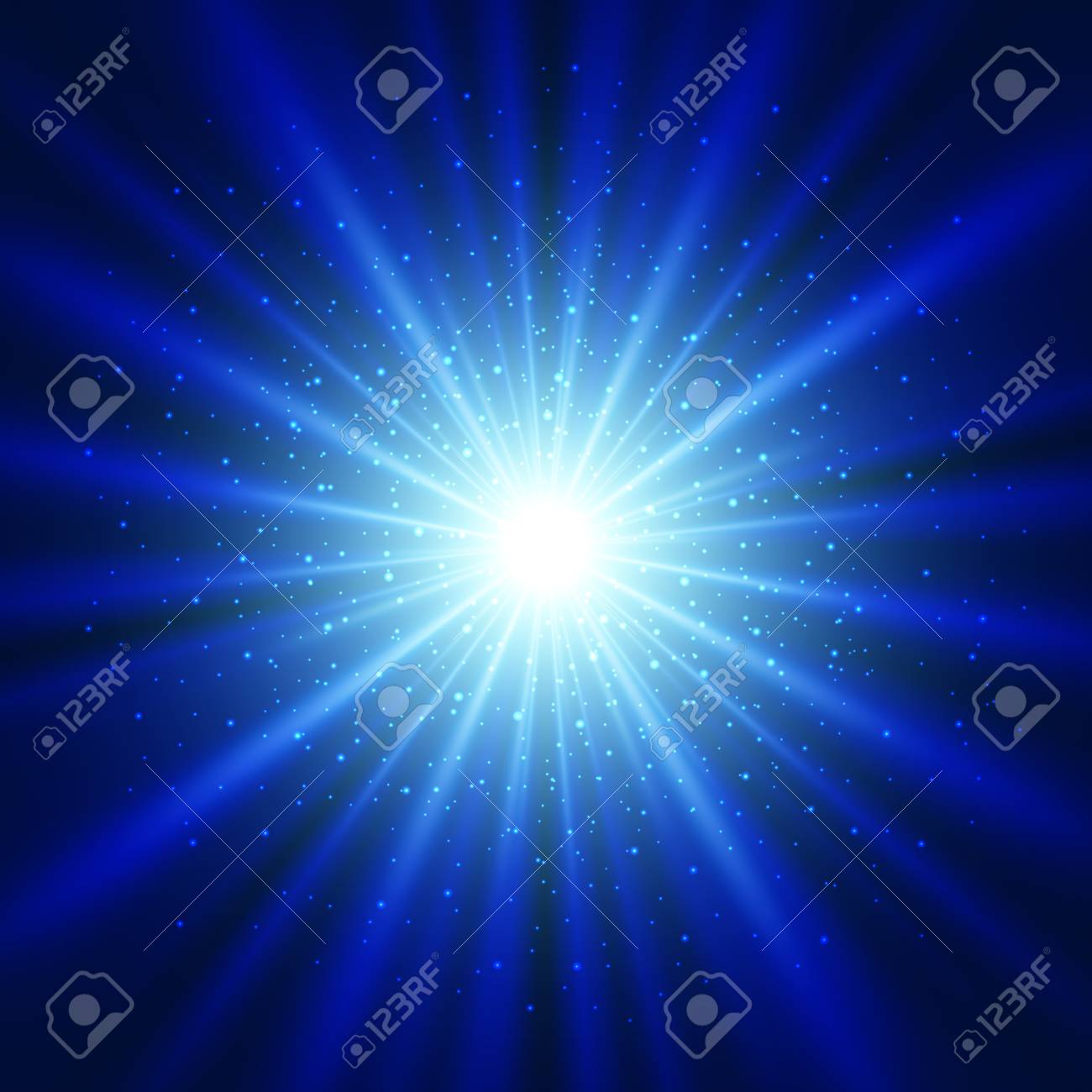 青い光サンバースト背景 ベクトル星キラキラ イラスト バースト のイラスト素材 ベクタ Image