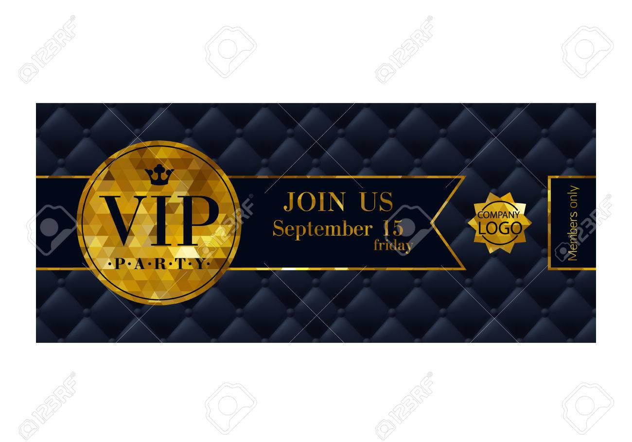 vip パーティー プレミアム招待状カード ポスター フライヤー 黒と金