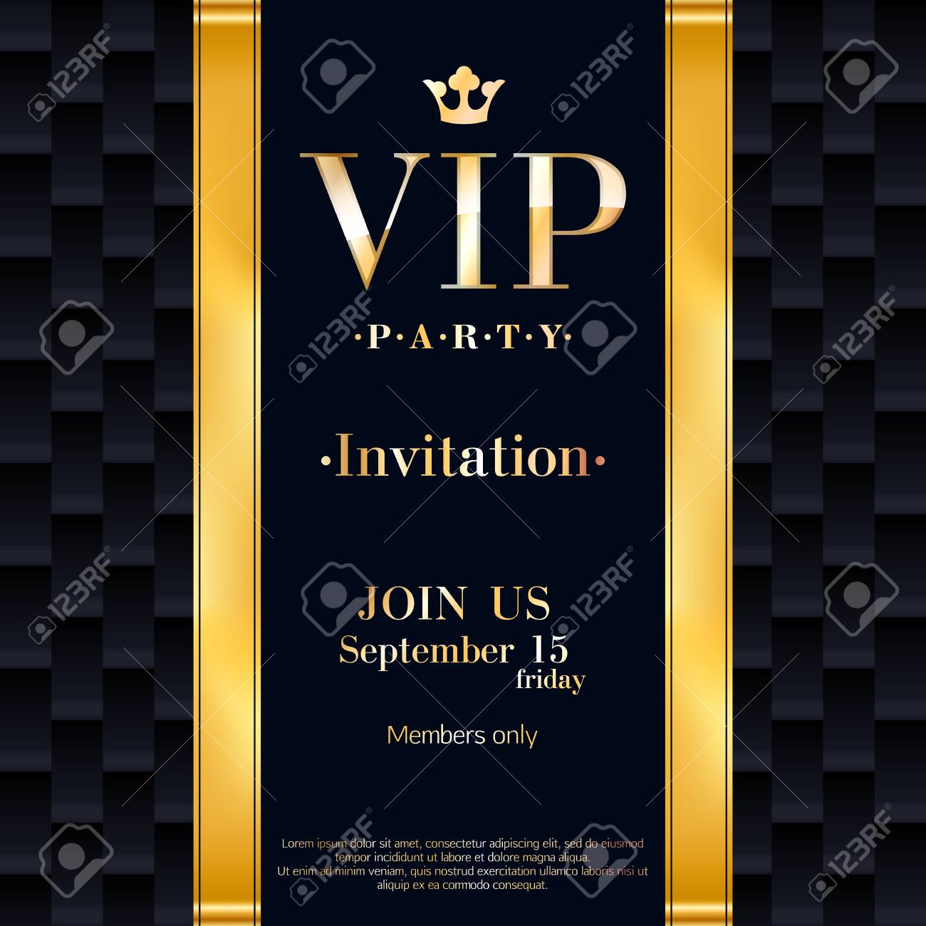 vip party premium invitation card poster flyer black and golden gold flyer decor