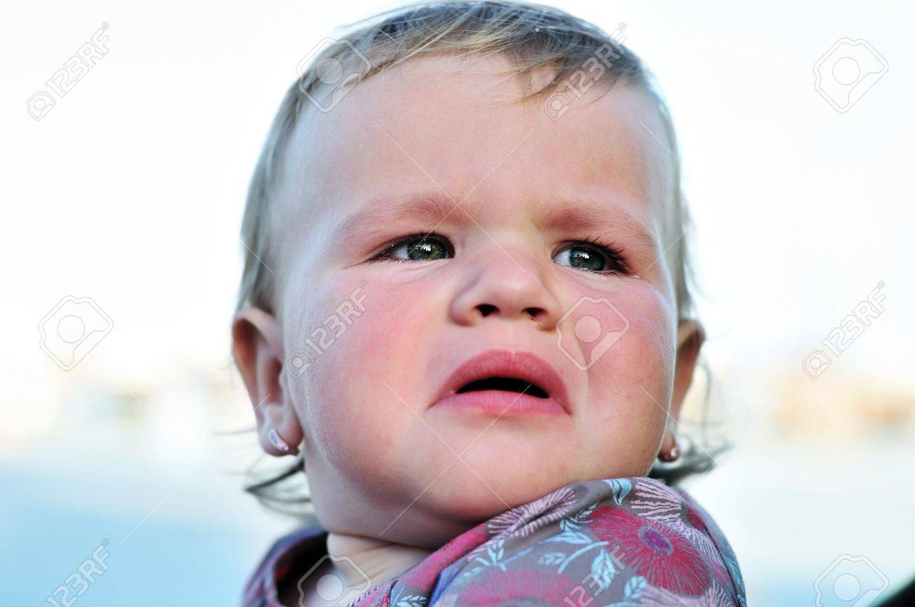 portrait of crying baby