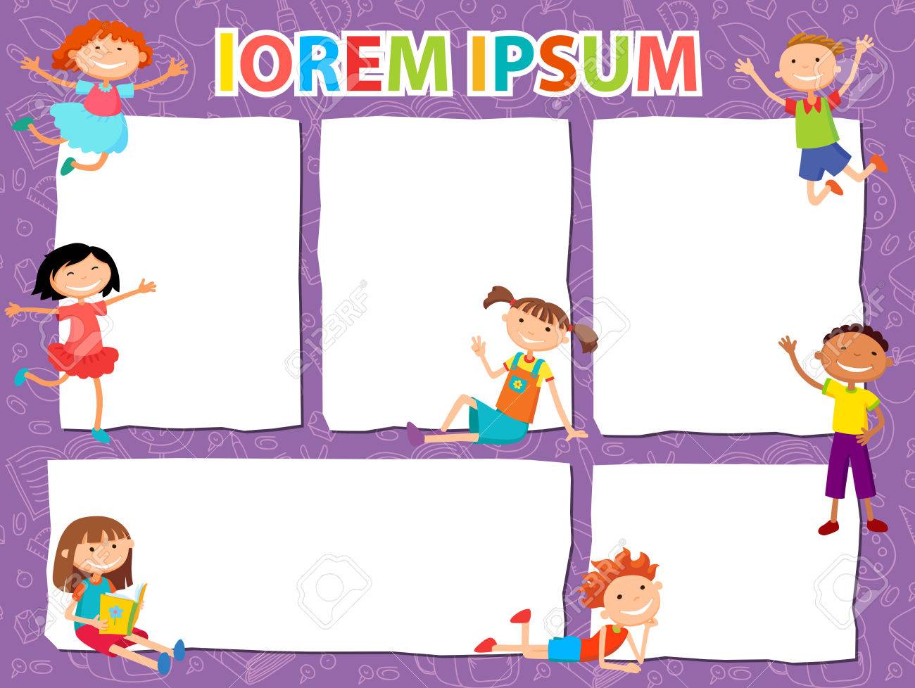 vector brochure backgrounds with cartoon children infographic brochure backgrounds