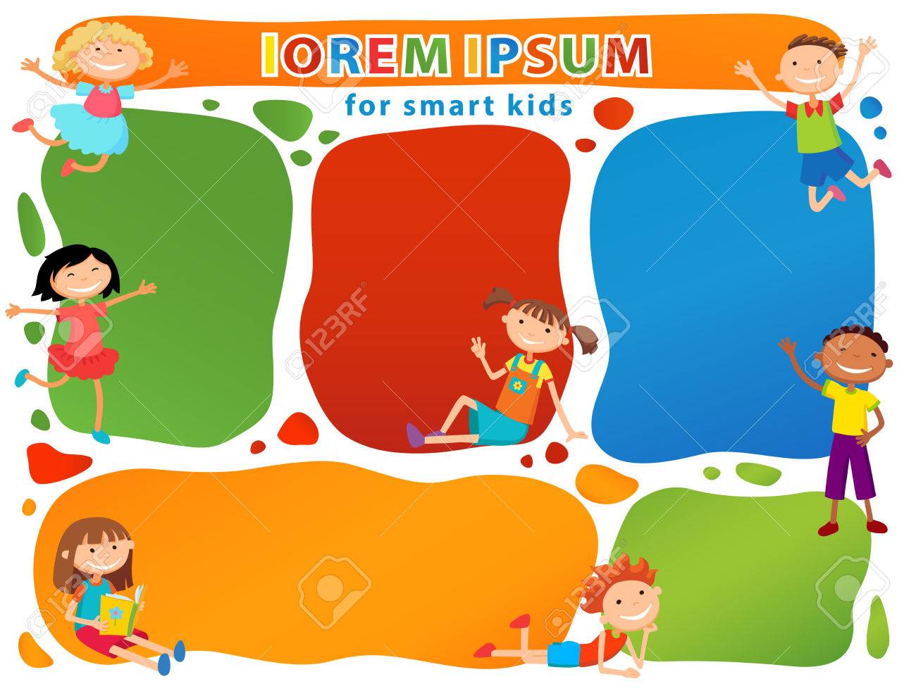vector brochure backgrounds with cartoon children infographic brochure backgrounds