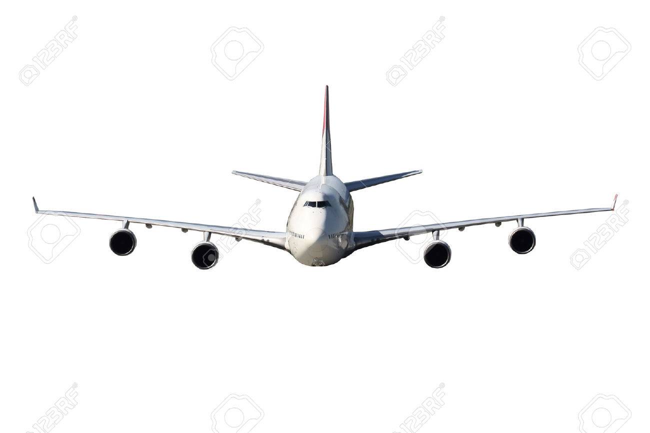 DIrect view on huge four engine airplne on white background - 38206623 DIrect view on huge four engine airplne on white background - 38206623