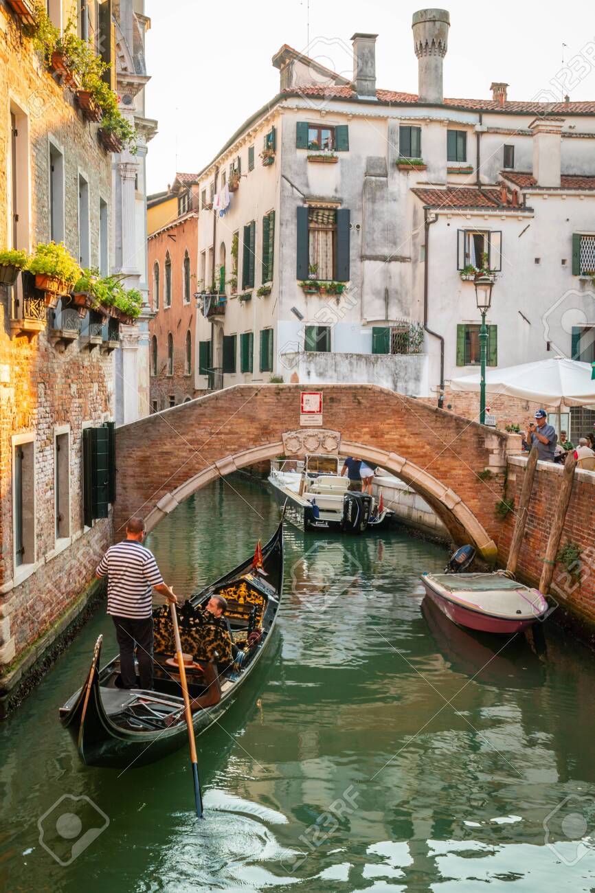 Venice Italy September 15 19 Historical Streets With Boats Stock Photo Picture And Royalty Free Image Image