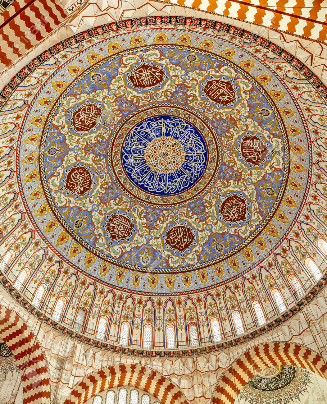 EDIRNE, TURKEY - 07,16,2011: Selimiye Mosque interior, panoramic view in Edirne, Turkey. Ottoman imperial mosque was designed by Mimar Sinan - 163031526 EDIRNE, TURKEY - 07,16,2011: Selimiye Mosque interior, panoramic view in Edirne, Turkey. Ottoman imperial mosque was designed by Mimar Sinan - 163031526