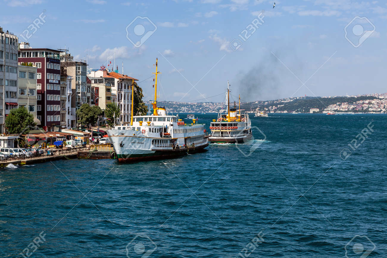 Istanbul, Turkey - 07.27.2012: Nice view of the historic district Karakoy Steamboat Pier - 163031562 Istanbul, Turkey - 07.27.2012: Nice view of the historic district Karakoy Steamboat Pier - 163031562