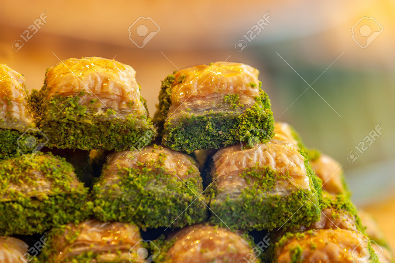 Assorted Flavors of Turkish baklava with pistachio and other Turkish sweets, Istanbul Province. Istanbul Turkey - 162319065 Assorted Flavors of Turkish baklava with pistachio and other Turkish sweets, Istanbul Province. Istanbul Turkey - 162319065
