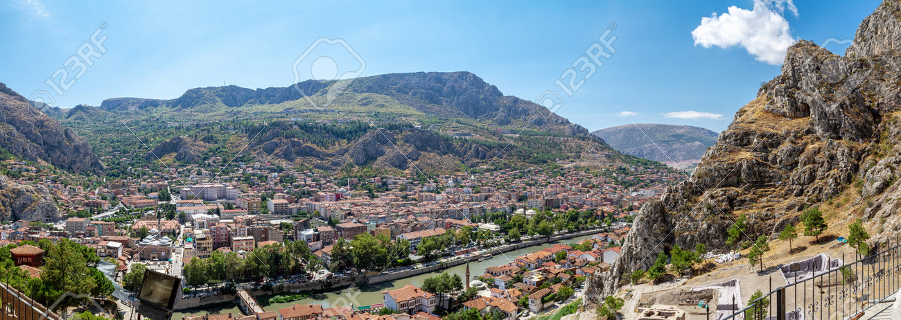 Amasya, Turkey - 09.03.2013: Amasya City panoramic view old ottoman architecture on the edge of Yesilirmak, Central Anatolia - Turkey - 166619269 Amasya, Turkey - 09.03.2013: Amasya City panoramic view old ottoman architecture on the edge of Yesilirmak, Central Anatolia - Turkey - 166619269