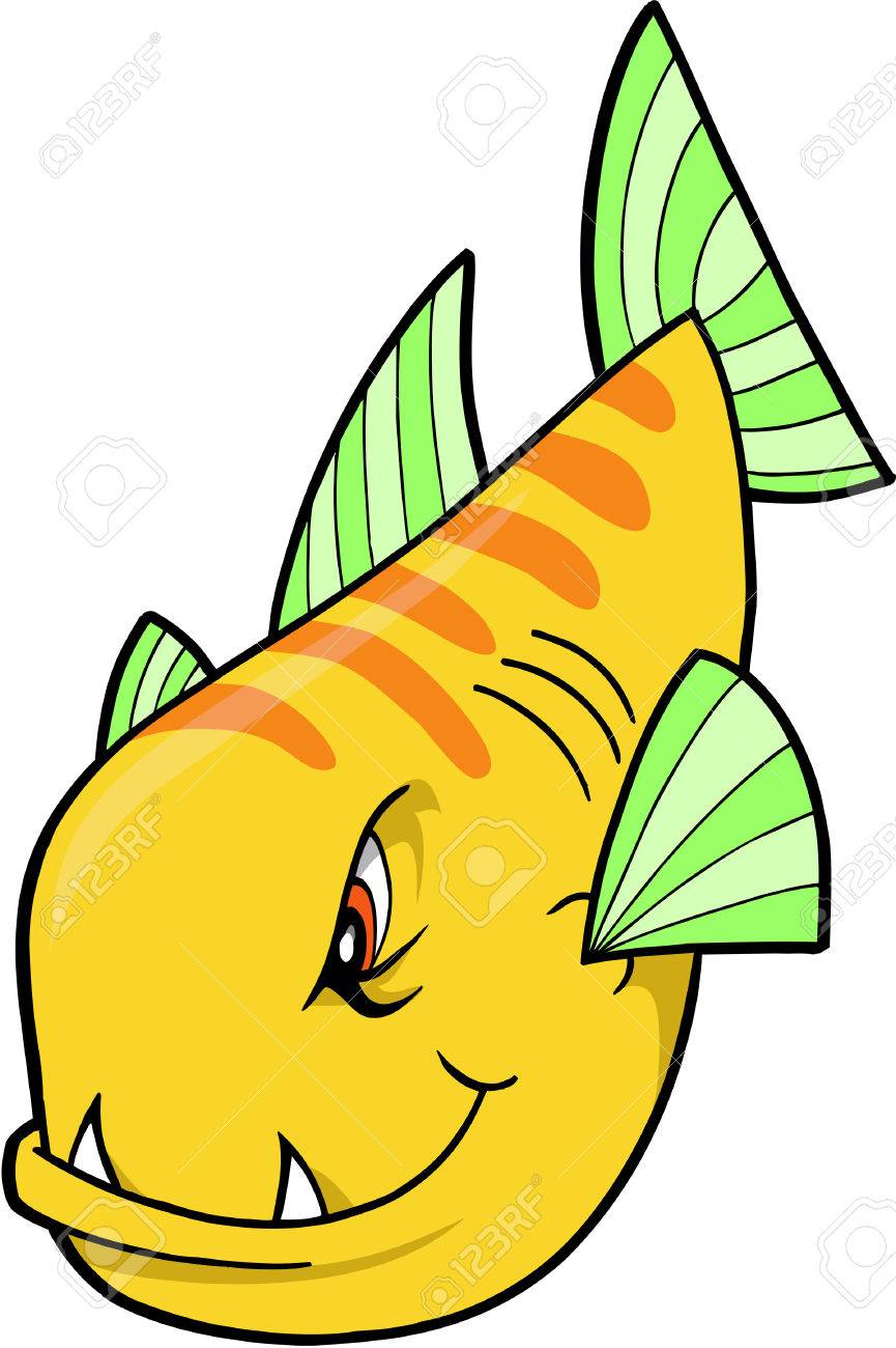 mean fish vector illustration