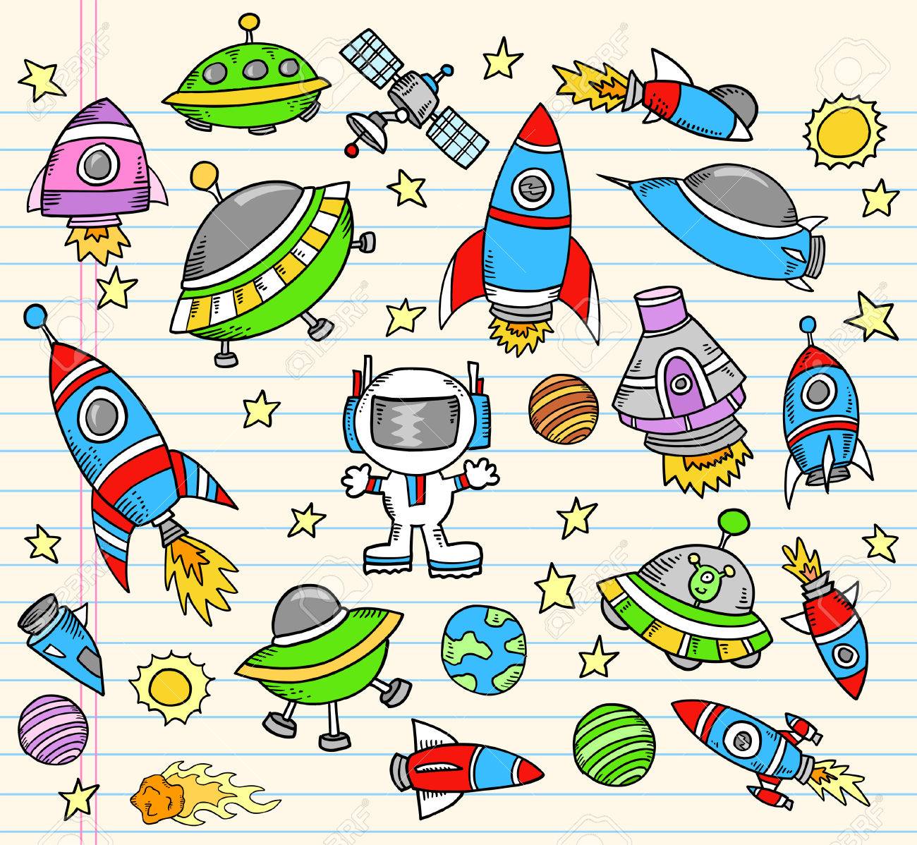 宇宙落書きノート要素の図の設定 のイラスト素材 ベクタ Image 宇宙落書きノート要素の図の設定 のイラスト素材 ベクタ Image