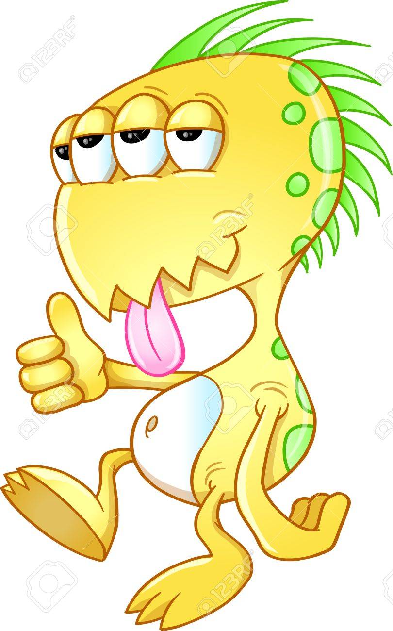 Cute Yellow Alien Monster Royalty Free Cliparts Vectors And Stock Illustration Image