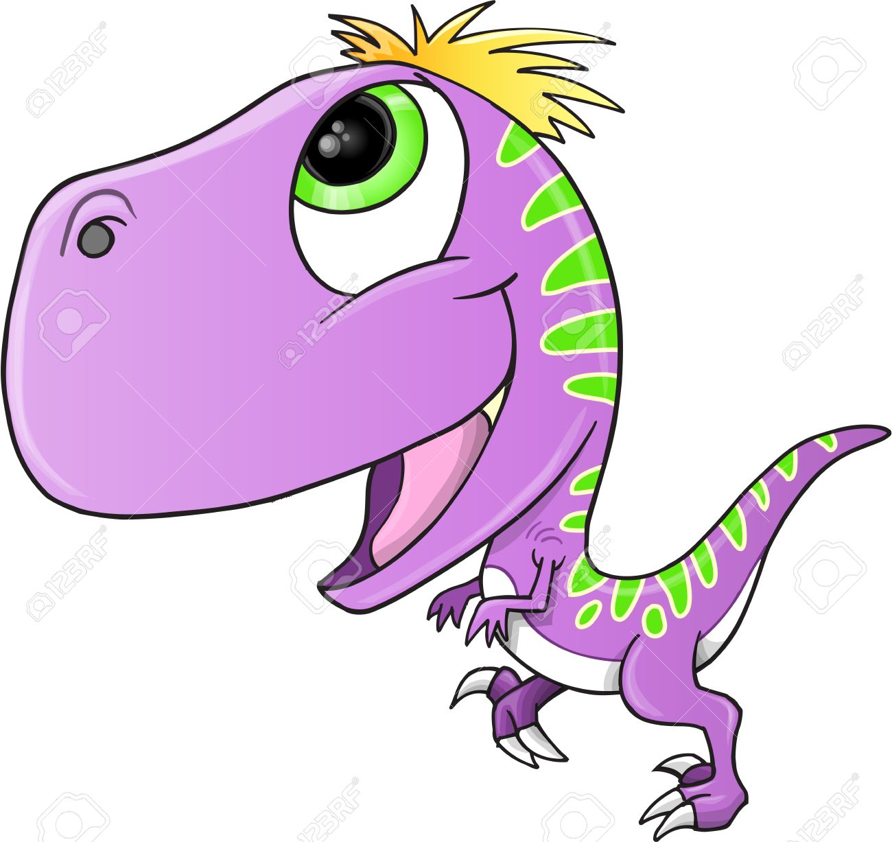 Cute Purple Raptor Dinosaur Vector Illustration Royalty Free SVG, Cliparts,  Vectors, and Stock Illustration. Image 22007255., image size:1300x1227