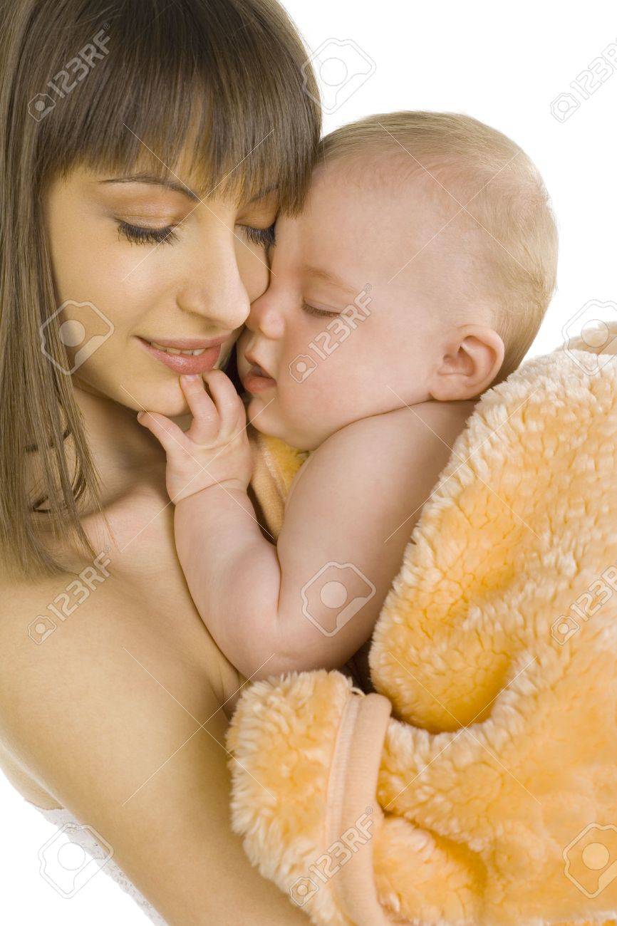baby holding towel