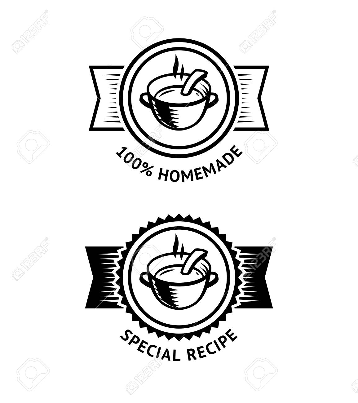 Homemade And Special Recipe Black And White Badges Perfect For