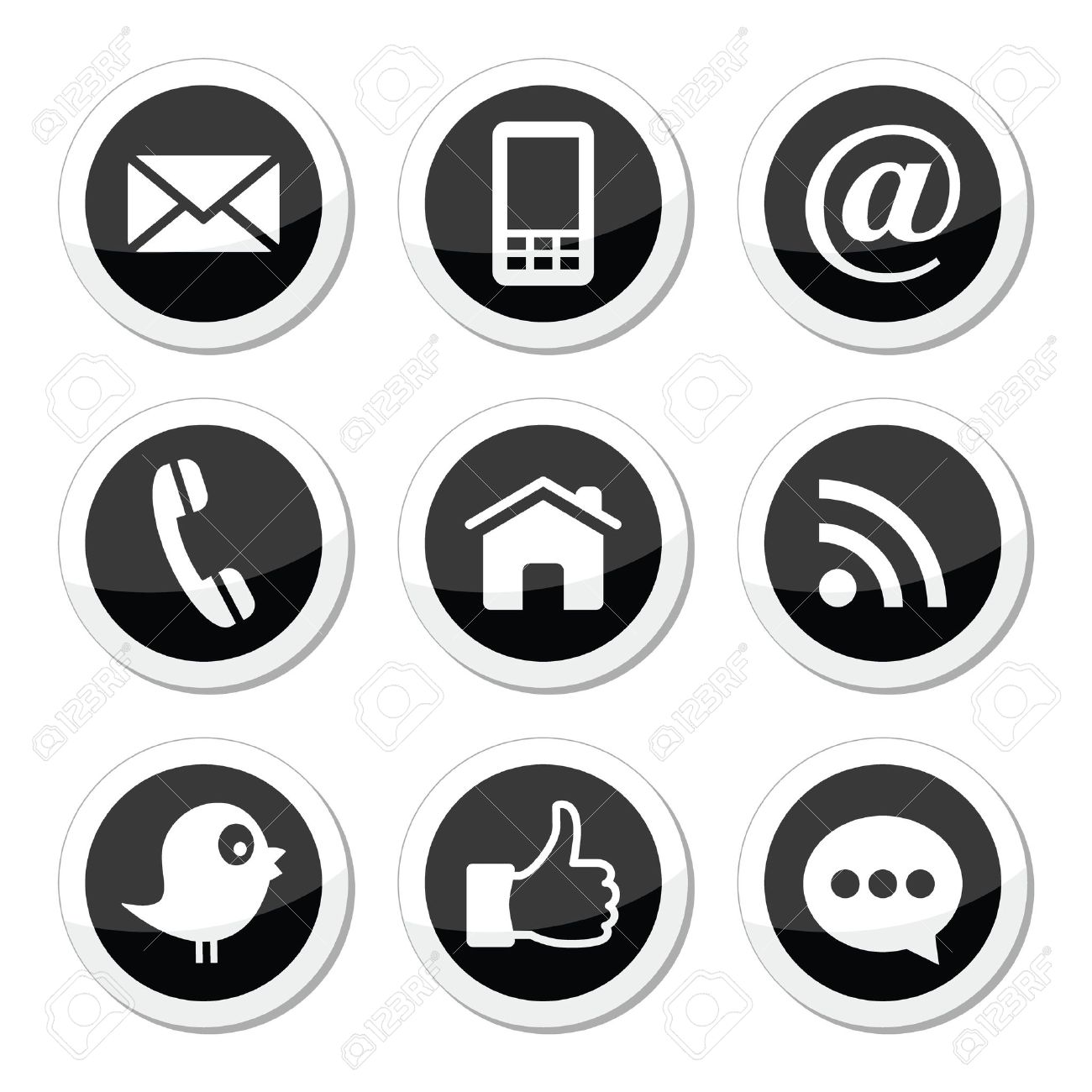 Contact, web, blog and social media round icons - 19693379 Contact, web, blog and social media round icons - 19693379