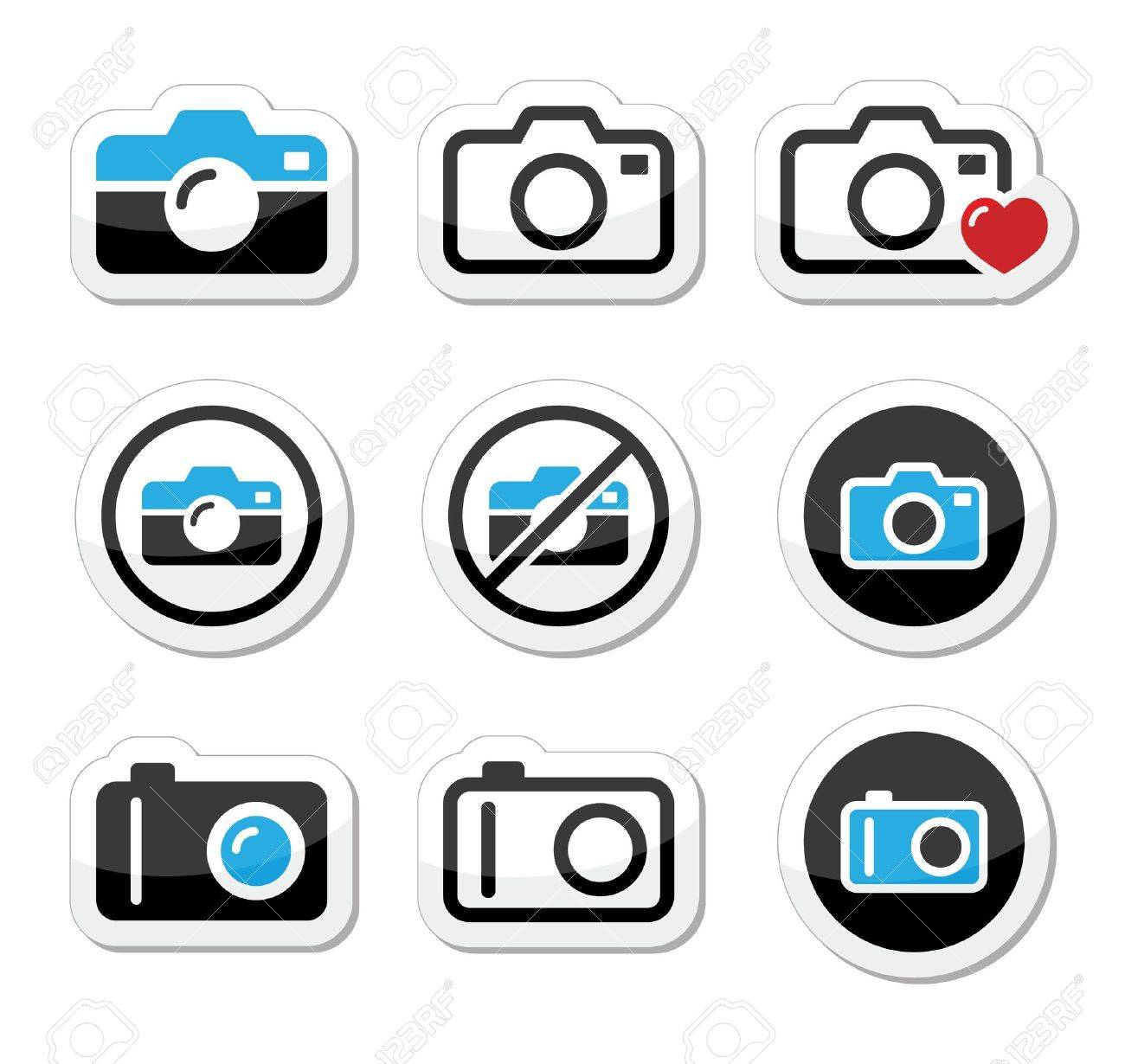 カメラのアナログとデジタルのアイコンを設定のイラスト素材 ベクタ