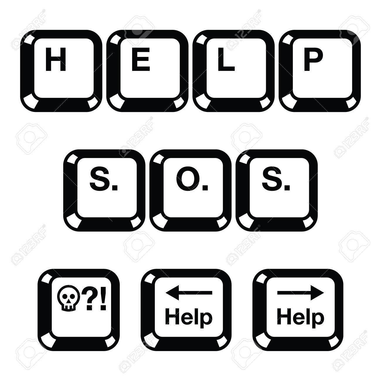 キーボードのキー ボタン アイコン ヘルプ S O S のイラスト素材 ベクタ Image
