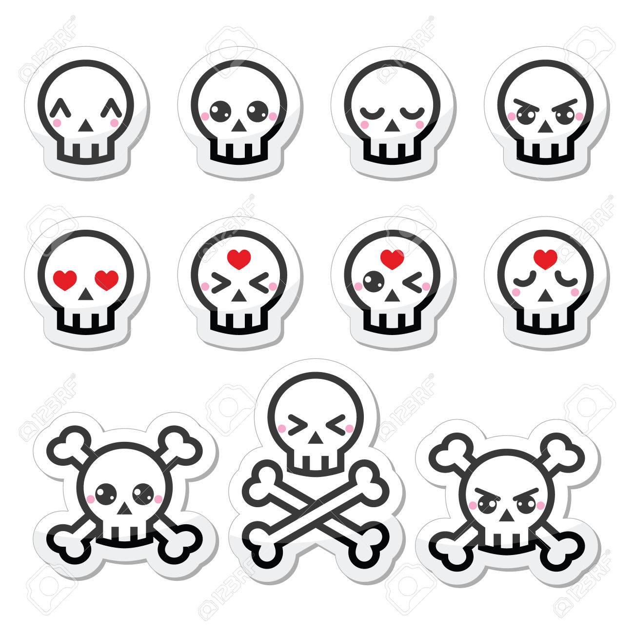 かわいいかわいいハロウィン スカル ラベル設定します のイラスト素材 ベクタ Image かわいいかわいいハロウィン スカル ラベル設定します のイラスト素材 ベクタ Image