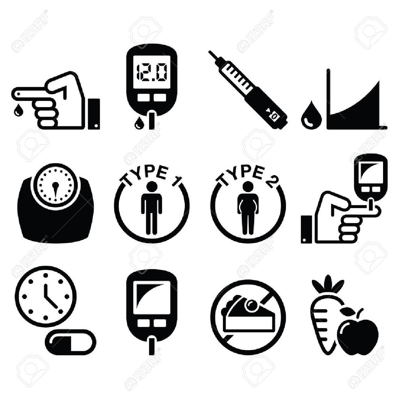 diabetes disease health icons set royalty free cliparts vectors and stock illustration image 59288505 diabetes disease health icons set