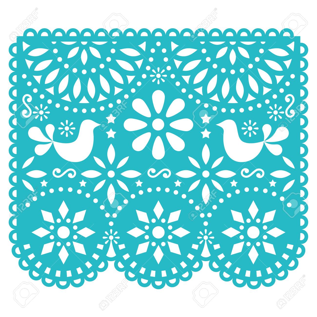 Papel Picado Vector Design Template, Mexican Paper Decorations With Flowers And Birds, Traditional Fiesta Banner In Turquoise Royalty Free SVG, Cliparts, Vectors, and Stock Illustration. Image 86814938. papel-picado-vector-design-template-mexican-paper-decorations-with-flowers-and-birds-traditional-fiesta-banner-in-turquoise-royalty-free-svg-cliparts-vectors-and-stock-illustration-image-86814938