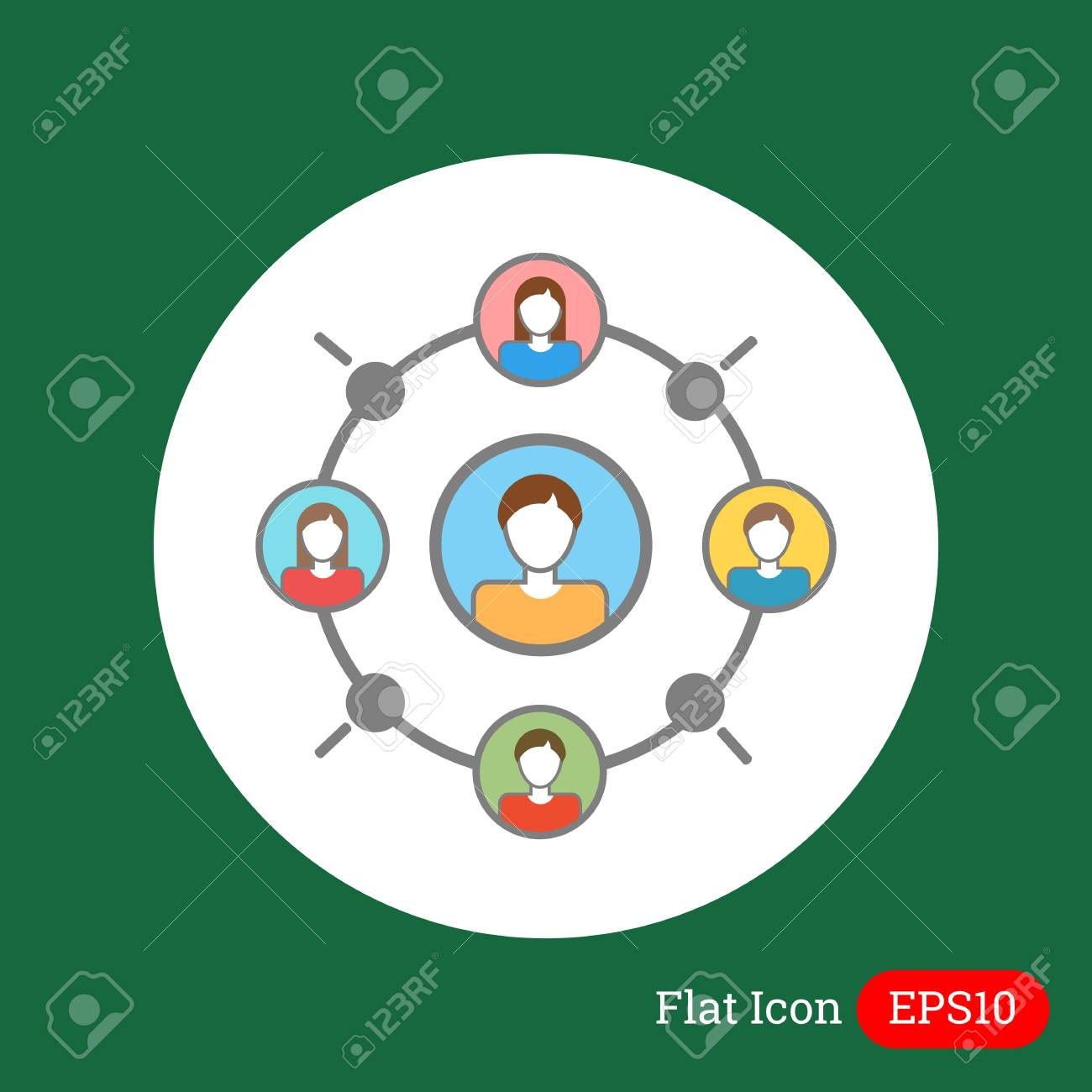 Icon Of Set Of Male And Female Character Portraits In Circle Royalty Free Cliparts Vectors And Stock Illustration Image 45065351