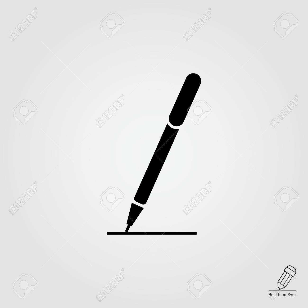 線を描画するペンのアイコンのイラスト素材 ベクタ Image