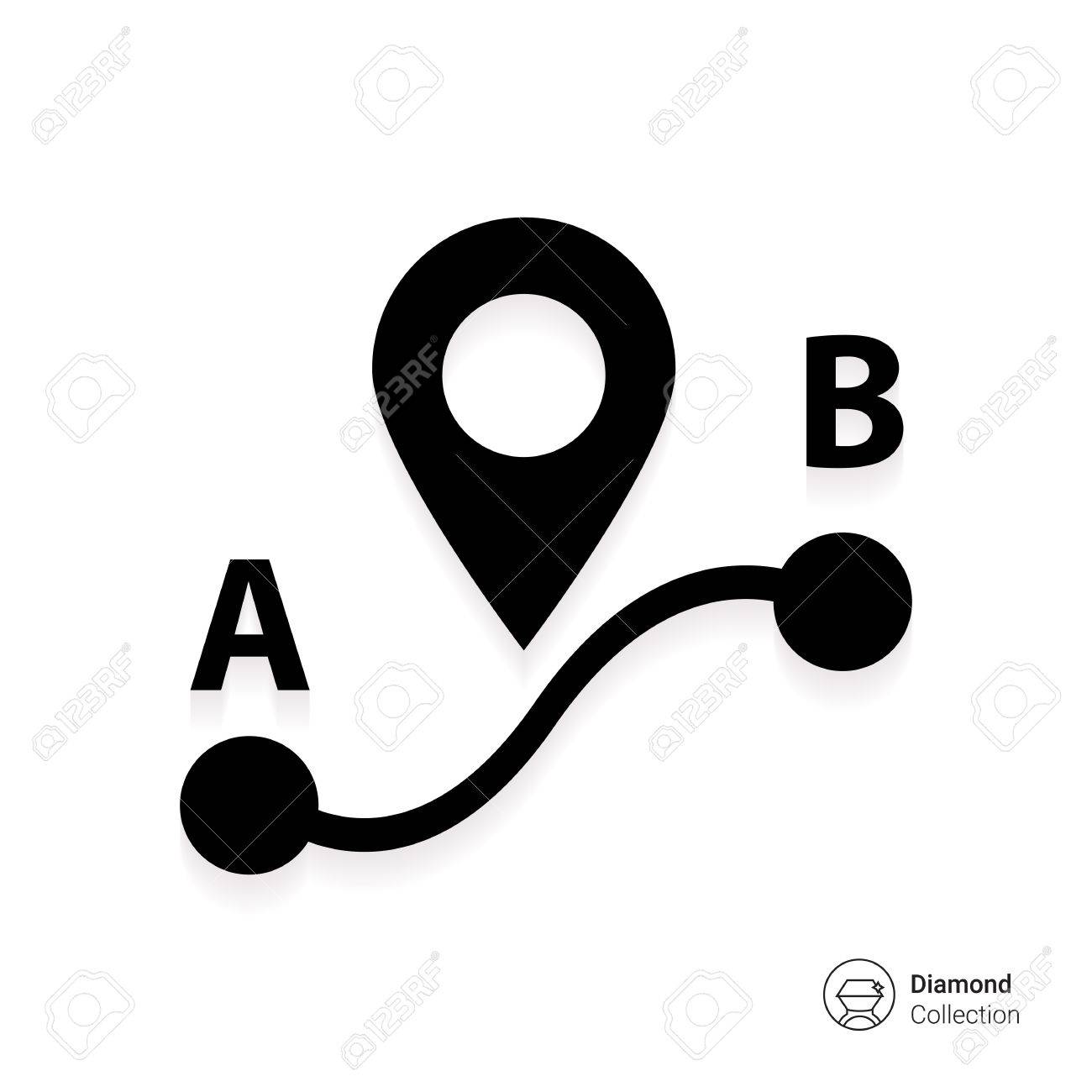 Map Point A To Point B Icon Of Route From Point A To Point B With Map Pointer Sign Royalty Free  Svg, Cliparts, Vectors, And Stock Illustration. Image 45810920.