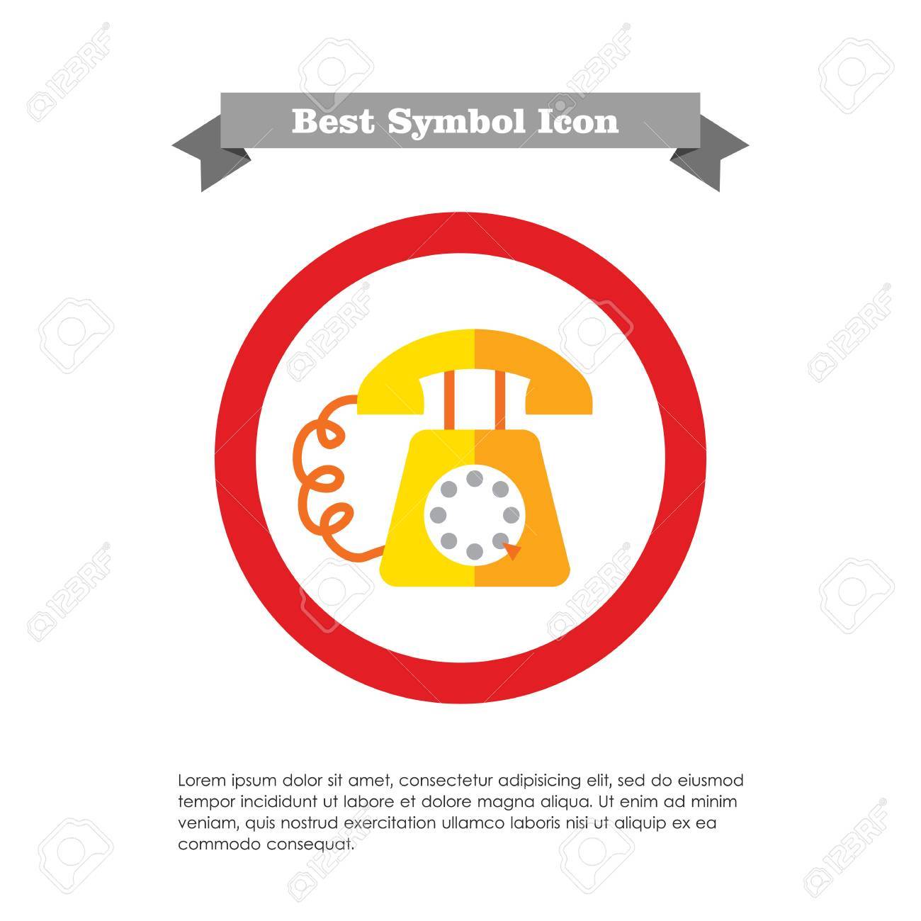 Icon Of Retro Telephone With Dialing Disk Royalty Free Svg Cliparts Vectors And Stock Illustration Image