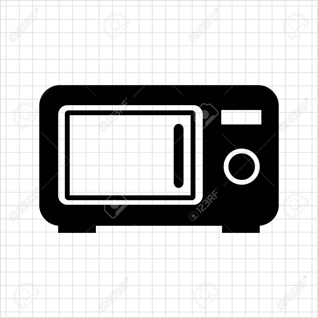 キッチンの電子レンジのシルエットのベクター アイコンのイラスト素材 ベクタ Image