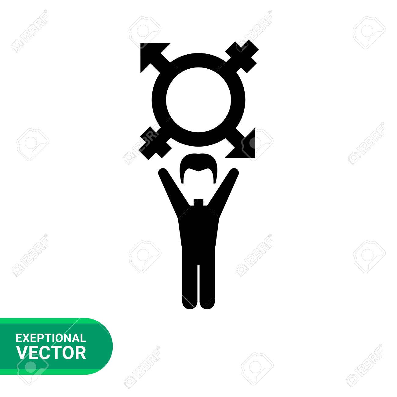 ベクトルのアイコン出てくる トランスジェンダーのシンボルと男性キャラクターの黒の図 のイラスト素材 ベクタ Image ベクトルのアイコン出てくる トランスジェンダーのシンボルと男性キャラクターの黒の図 のイラスト素材 ベクタ Image