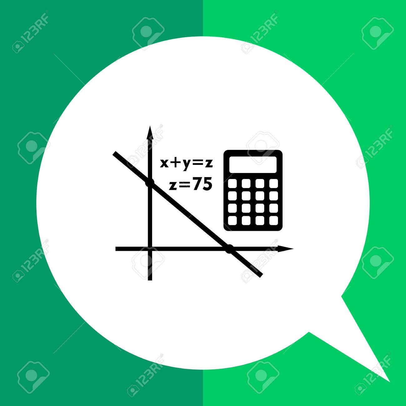 グラフ 数式と計算機代数を表す白黒ベクトル アイコンのイラスト素材 ベクタ Image