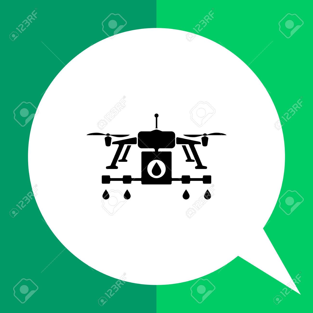 Farming Drone Flat Icon Vector Illustration Of Drone With Sprinkler Royalty Free Cliparts Vectors And Stock Illustration Image